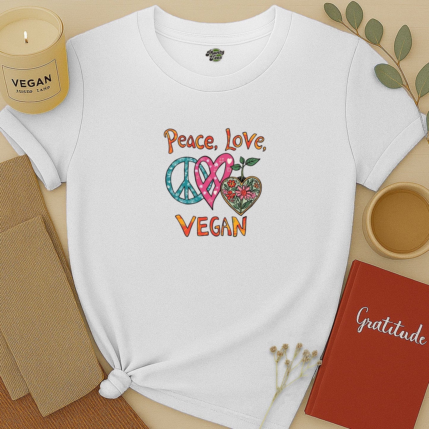 Peace, Love, Vegan T-Shirt