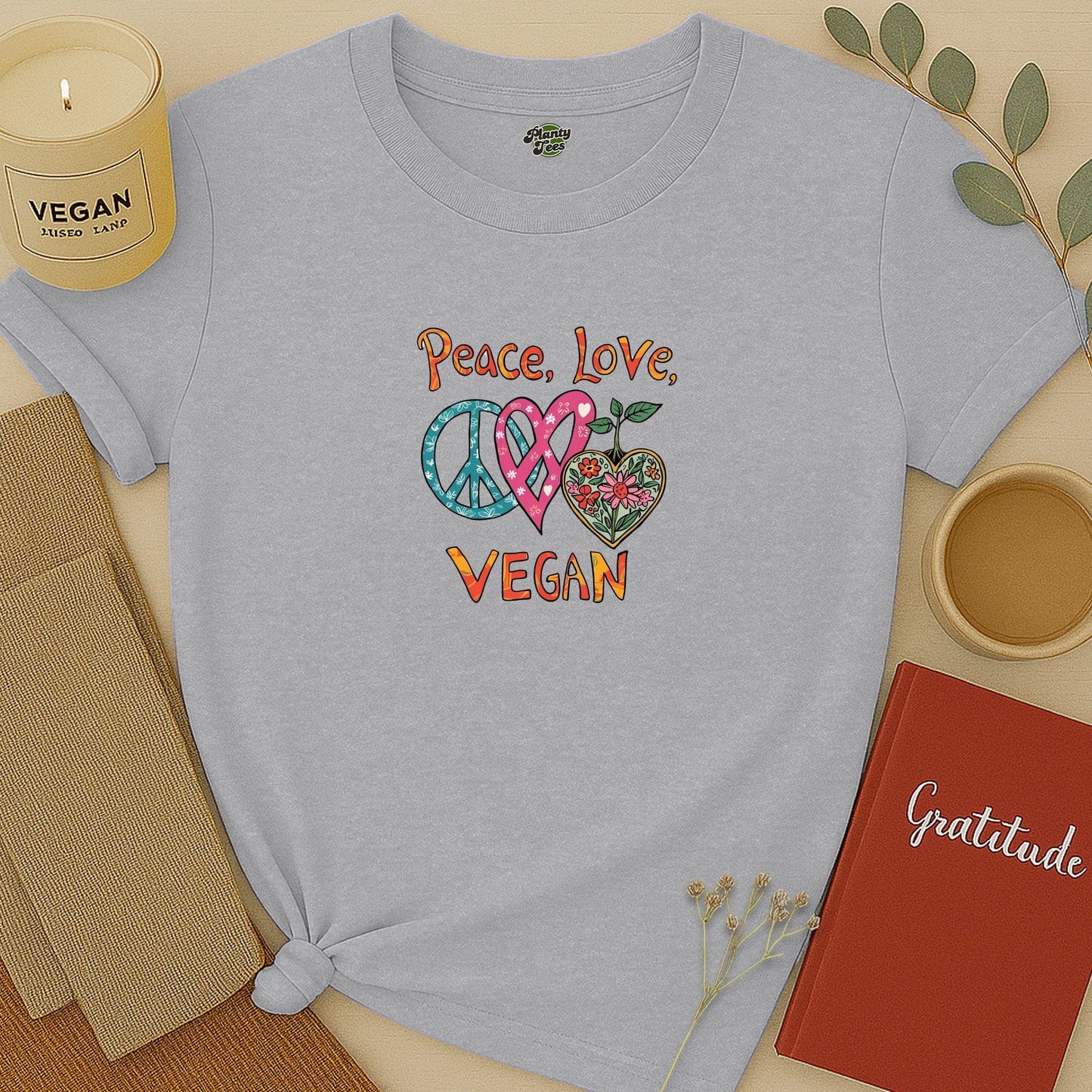 Peace, Love, Vegan T-Shirt