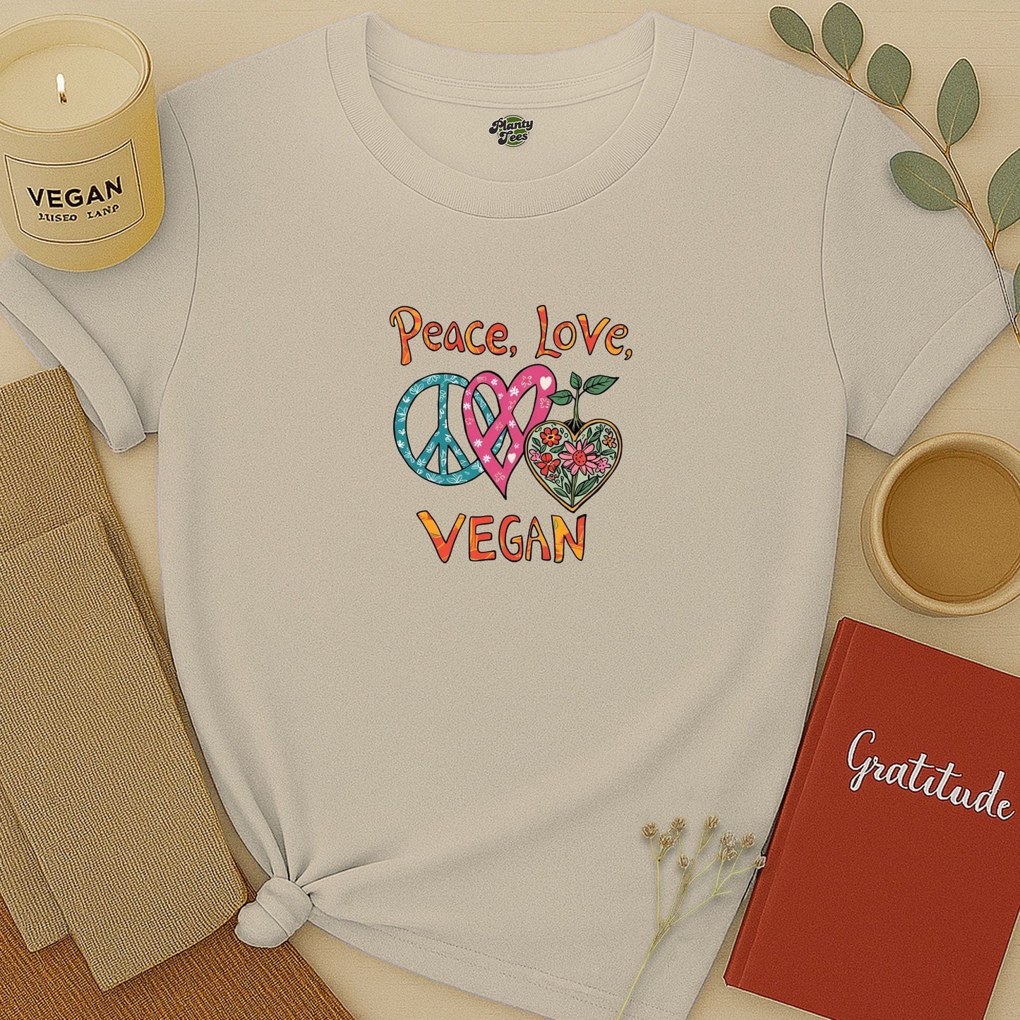 Peace, Love, Vegan T-Shirt