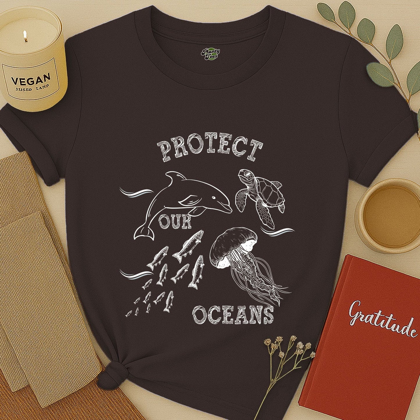 Protect Our Oceans, White Sketch, T-Shirt