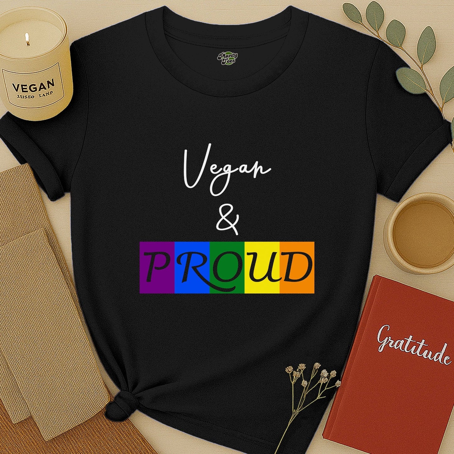 Vegan & Proud Rainbow T-Shirt