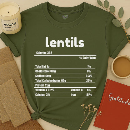 Lentils Nutrition Facts T-Shirt