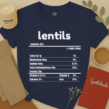 Lentils Nutrition Facts T-Shirt