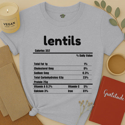Lentils Nutrition Facts T-Shirt