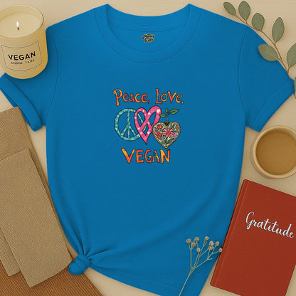 Peace, Love, Vegan T-Shirt