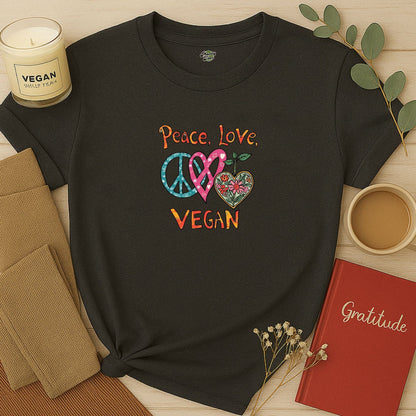 Peace, Love, Vegan T-Shirt