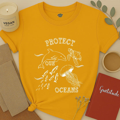 Protect Our Oceans, White Sketch, T-Shirt