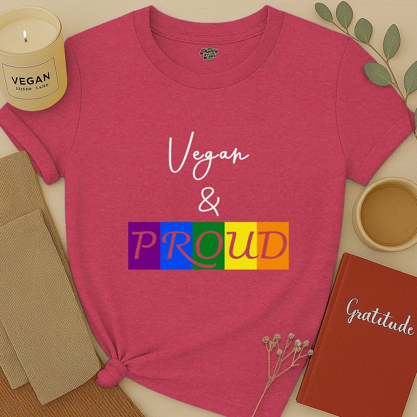Vegan & Proud Rainbow T-Shirt