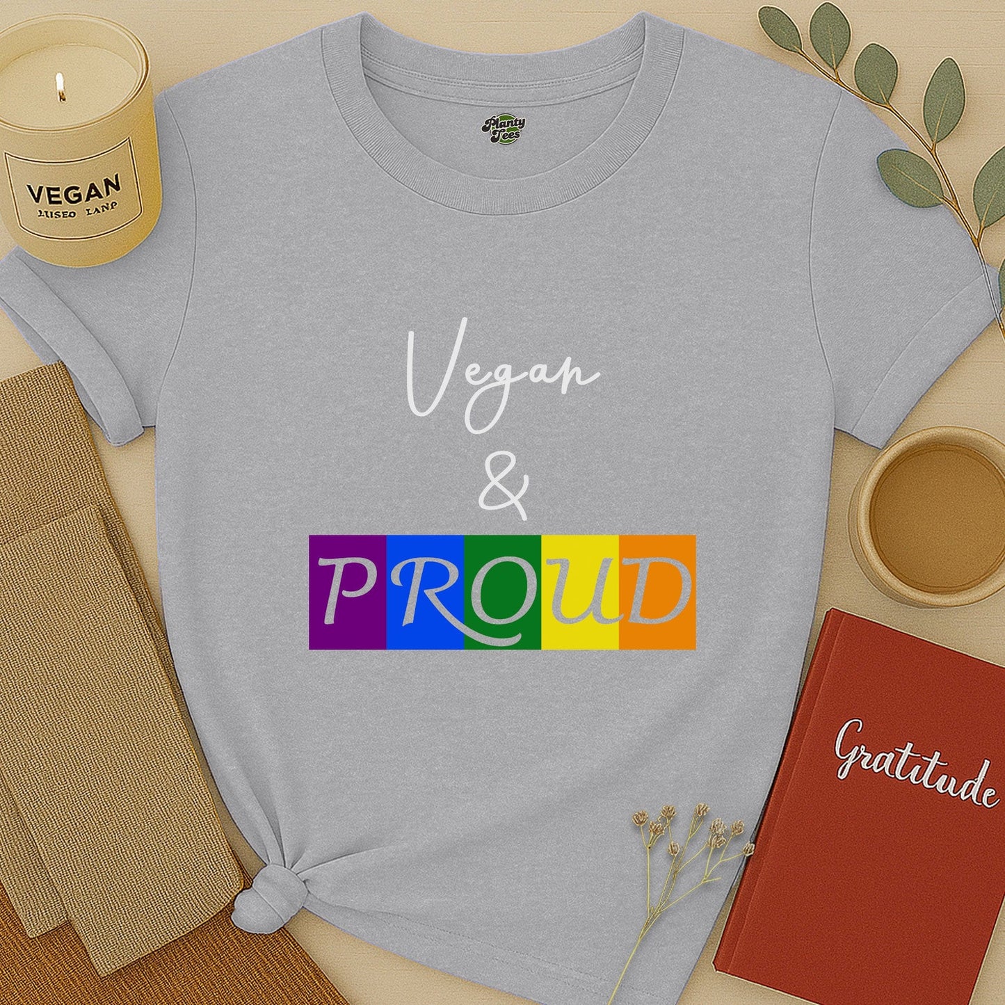 Vegan & Proud Rainbow T-Shirt